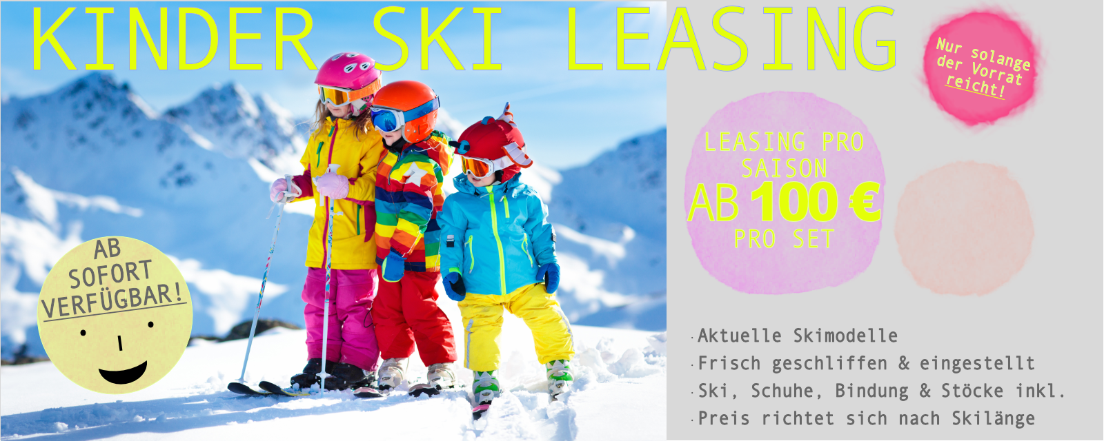 ES GEHT WIEDER LOS KIDS LEASING BEI SPORT WEBER