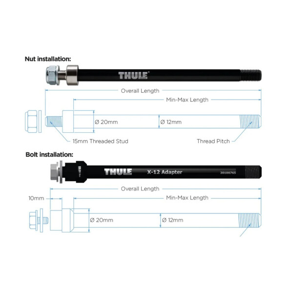 Thule Syntace X-12 M12x1,0, 160mm Achsadapter Befestigung-Schraube