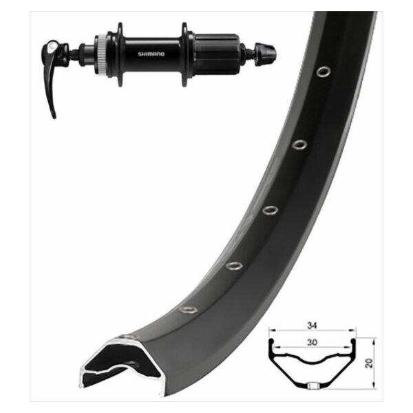 Hinterrad 28/29" hell (203) 8-11 Fach QC300, V-Brake