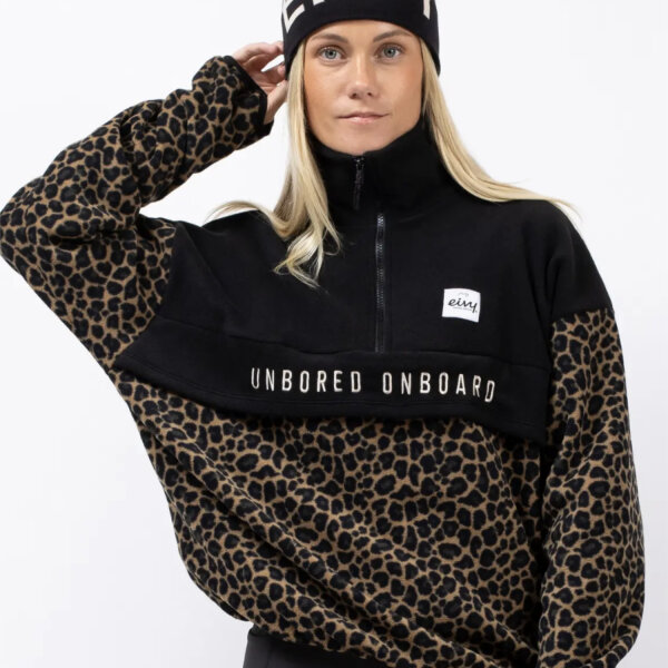 Eivy Ball Fleece Halfzip-Fleecepullover Black/Leopard