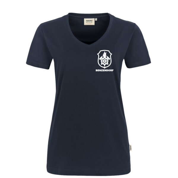 Hakro Damen V-Shirt Mikralinar tinte Art.-Nr. 0181 Feuerwehr Benzendorf 2XL