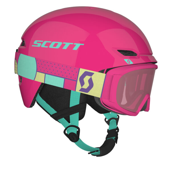 Scott Keeper 2 Helm + JR Witty Brille Combo Kids mint green/neon pink S 51-54cm