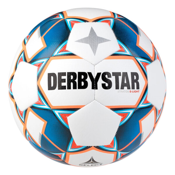 Derbystar Fussball Stratos Light v23 Wei&szlig;/Blau/Orange Gr. 4