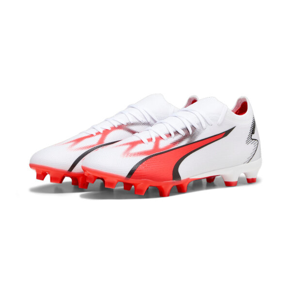 Puma Ultra Match FG/AG/Puma White-Black-Fire Orchid 107347 01 Fussballschuh