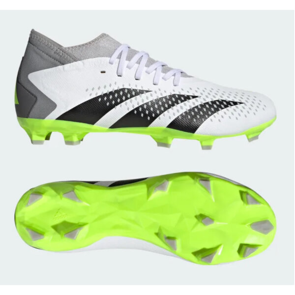 Adidas GZ0024 Predator Accuracy.3 FG Fussballschuh Cloud White / Core Black / Lucid Lemon